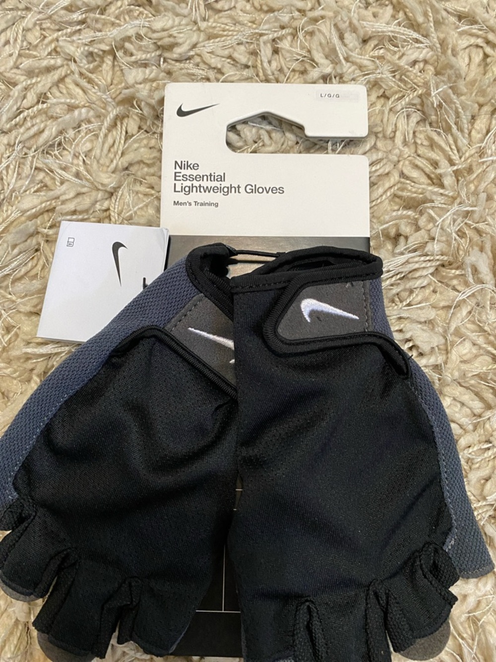 Nike Men's Fingerless Training Gloves in Black and Gray